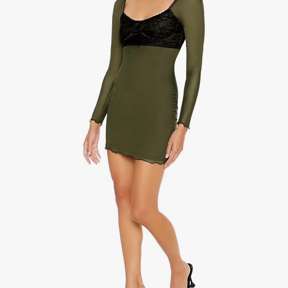 Forever 21 Olive and Black Mini Dress